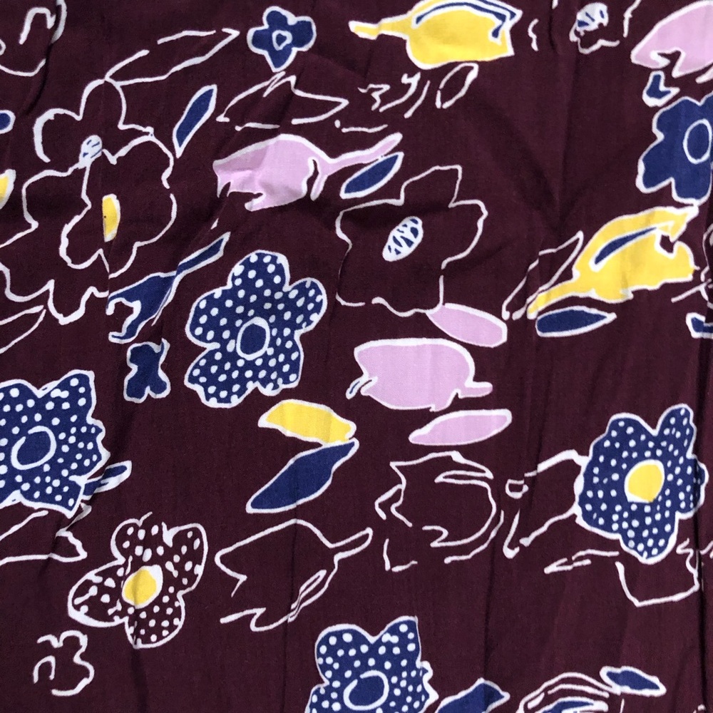 Modcloth Floral Print Flowy Chiffon Hi Low Yellow Plum Purple Maxi Dress size XL - Picture 11 of 16
